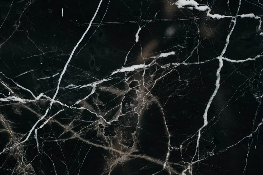 Black marble with fine white veining